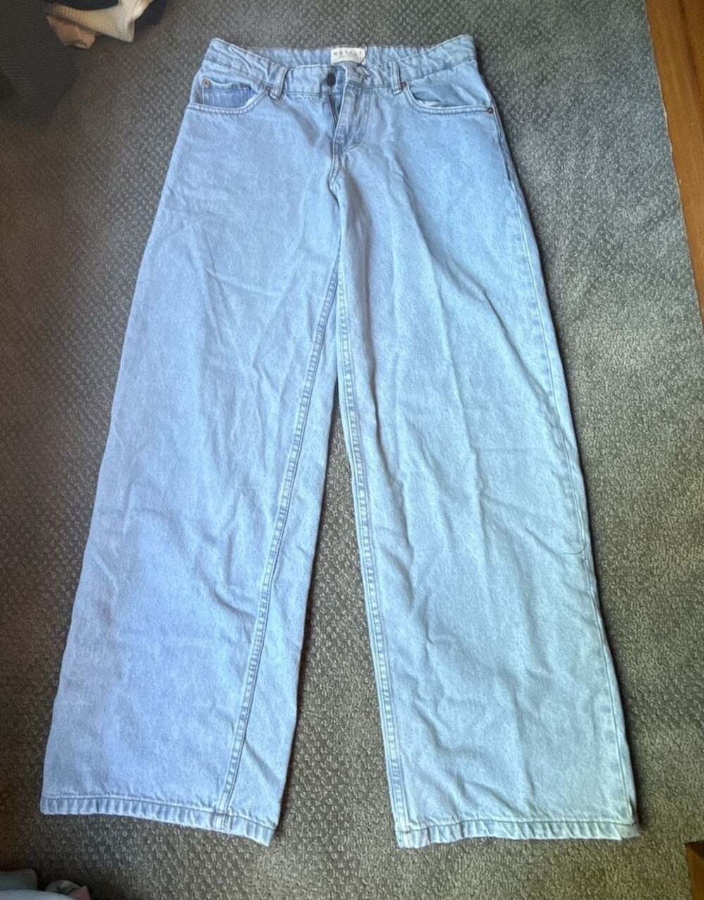 Motel Rocks Light Wash Wide Leg Baggy Jeans